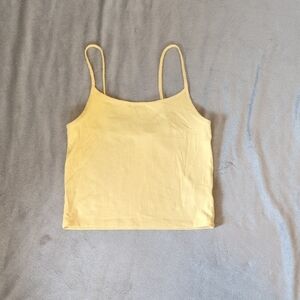 American Eagle Outfitters Yellow Fitted Crop Camisole